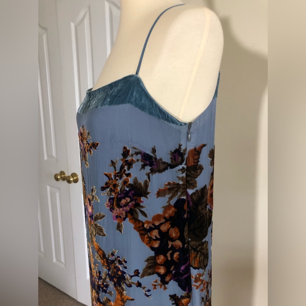 Anthropologie BHLDN Carlson Burnout Velvet Dress Blue size XS - Picture 7 of 16